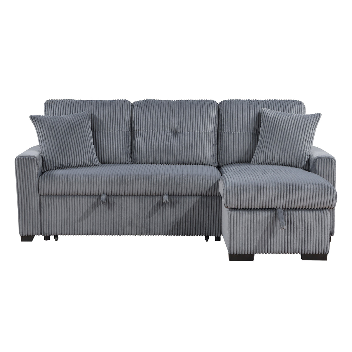Rhett Dark Gray 3-Piece Reversible Sectional with Pull-out Bed and Hidden Storage from Homelegance - Luna Furniture
