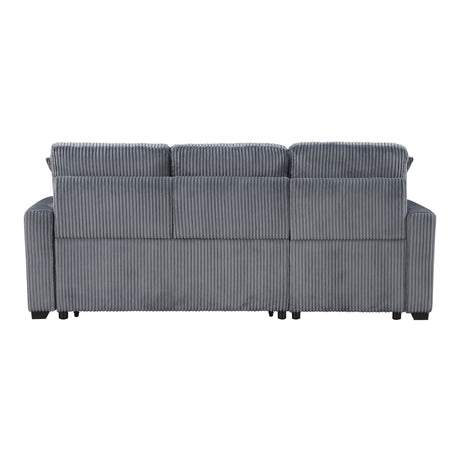 Rhett Dark Gray 3-Piece Reversible Sectional with Pull-out Bed and Hidden Storage from Homelegance - Luna Furniture