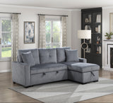 Rhett Dark Gray 3-Piece Reversible Sectional with Pull-out Bed and Hidden Storage from Homelegance - Luna Furniture