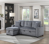 Rhett Dark Gray 3-Piece Reversible Sectional with Pull-out Bed and Hidden Storage from Homelegance - Luna Furniture