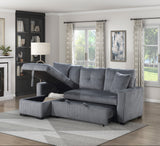 Rhett Dark Gray 3-Piece Reversible Sectional with Pull-out Bed and Hidden Storage from Homelegance - Luna Furniture
