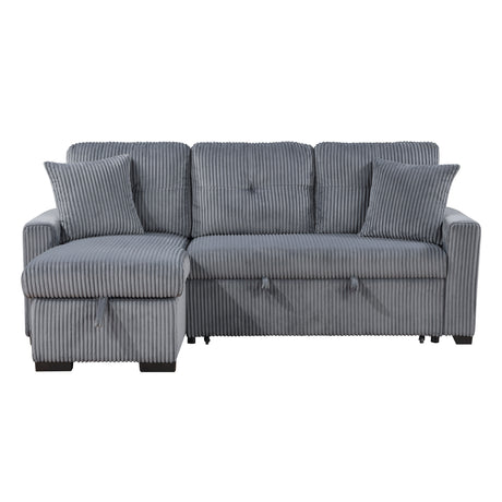 Rhett Dark Gray 3-Piece Reversible Sectional with Pull-out Bed and Hidden Storage from Homelegance - Luna Furniture