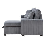 Rhett Dark Gray 3-Piece Reversible Sectional with Pull-out Bed and Hidden Storage from Homelegance - Luna Furniture