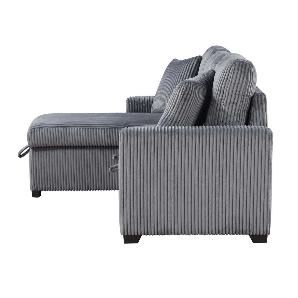 Rhett Dark Gray 3-Piece Reversible Sectional with Pull-out Bed and Hidden Storage from Homelegance - Luna Furniture