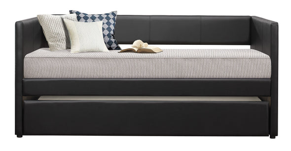 Adra Black Twin Daybed with Trundle - Luna Furniture