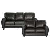 Rubin Black 2-Piece Faux Leather Living Room Set from Homelegance - Luna Furniture