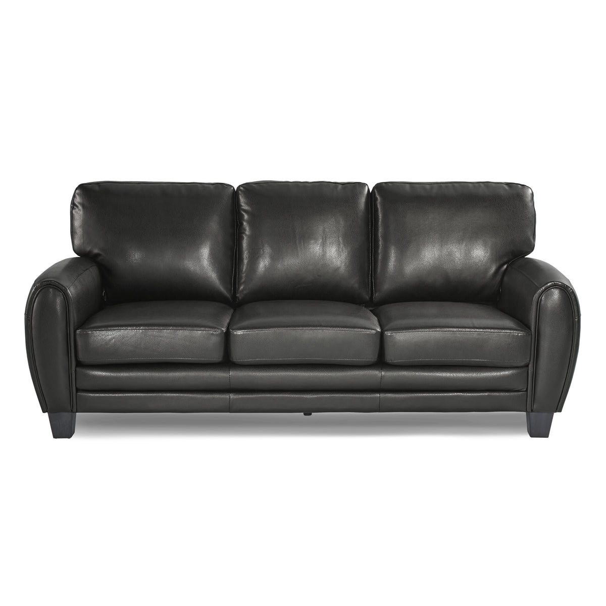 Rubin Black 2-Piece Faux Leather Living Room Set from Homelegance - Luna Furniture
