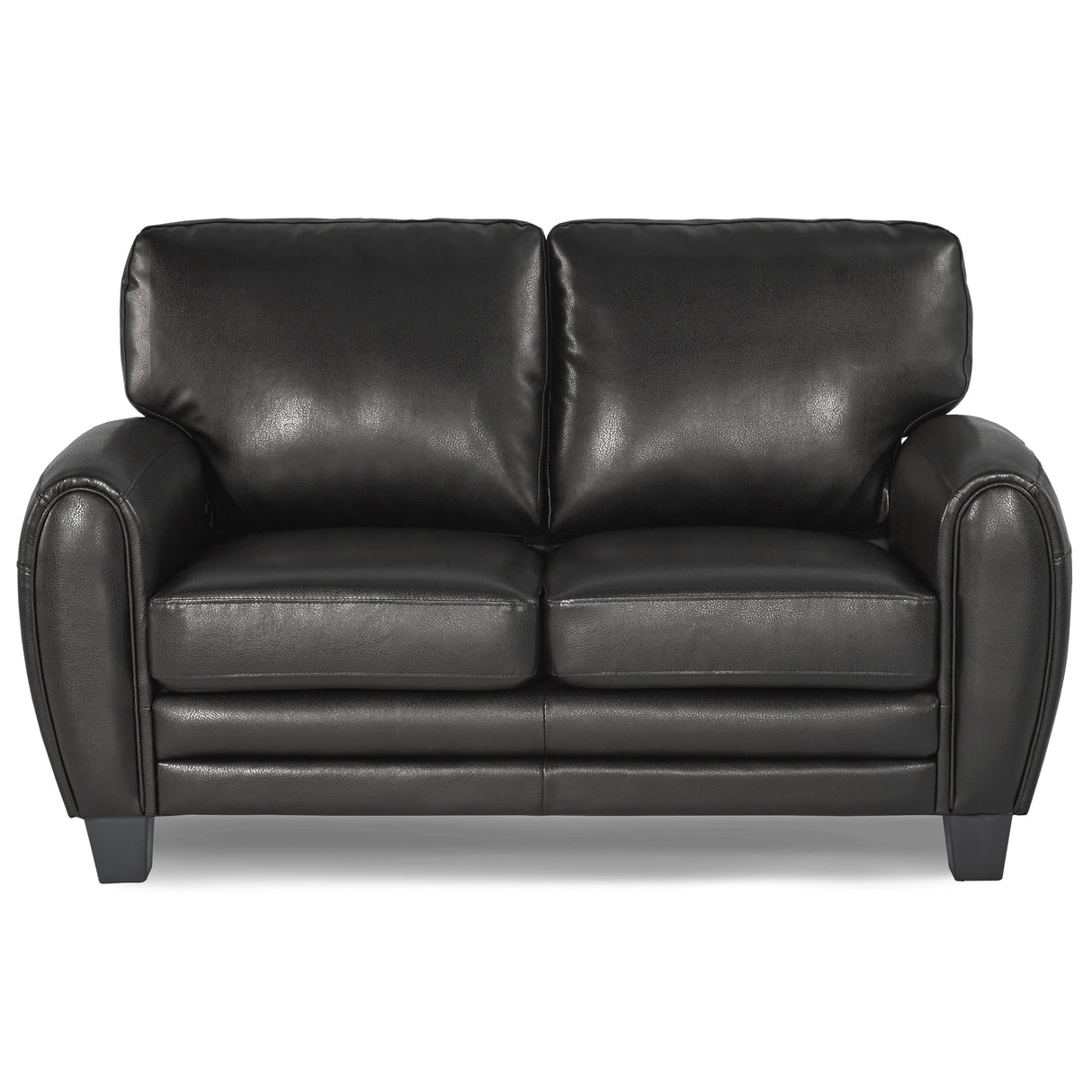 Rubin Black Faux Leather Loveseat from Homelegance - Luna Furniture