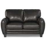 Rubin Black Faux Leather Loveseat from Homelegance - Luna Furniture