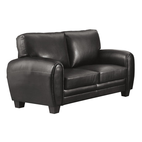Rubin Black Faux Leather Loveseat from Homelegance - Luna Furniture