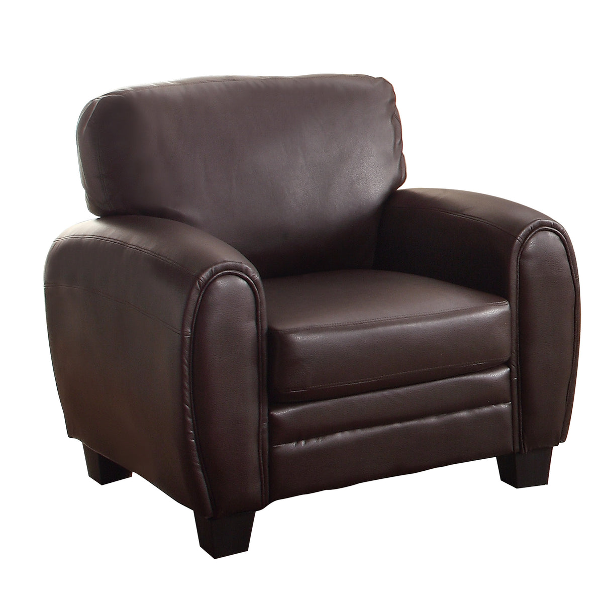 Rubin Dark Brown Faux Leather Chair from Homelegance - Luna Furniture