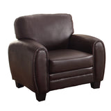 Rubin Dark Brown Faux Leather Chair from Homelegance - Luna Furniture