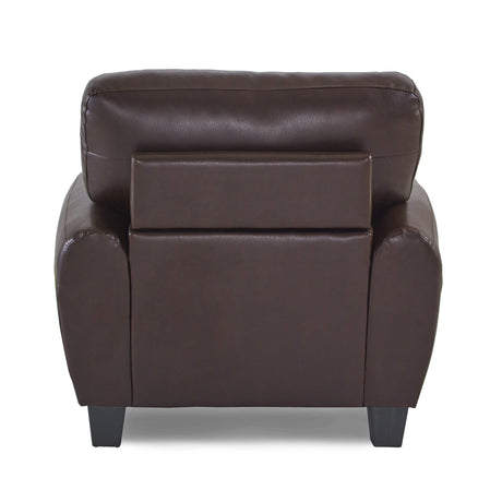 Rubin Dark Brown Faux Leather Chair from Homelegance - Luna Furniture