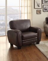 Rubin Dark Brown Faux Leather Chair from Homelegance - Luna Furniture