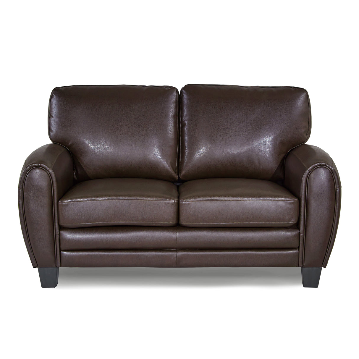Rubin Dark Brown Faux Leather Loveseat from Homelegance - Luna Furniture