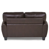 Rubin Dark Brown Faux Leather Loveseat from Homelegance - Luna Furniture