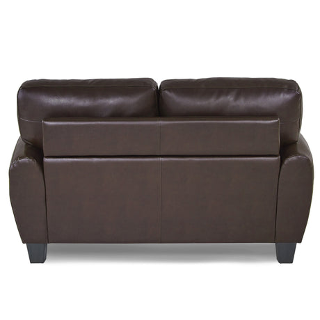 Rubin Dark Brown Faux Leather Loveseat from Homelegance - Luna Furniture