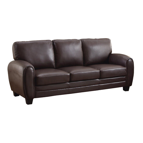 Rubin Dark Brown Faux Leather Sofa from Homelegance - Luna Furniture