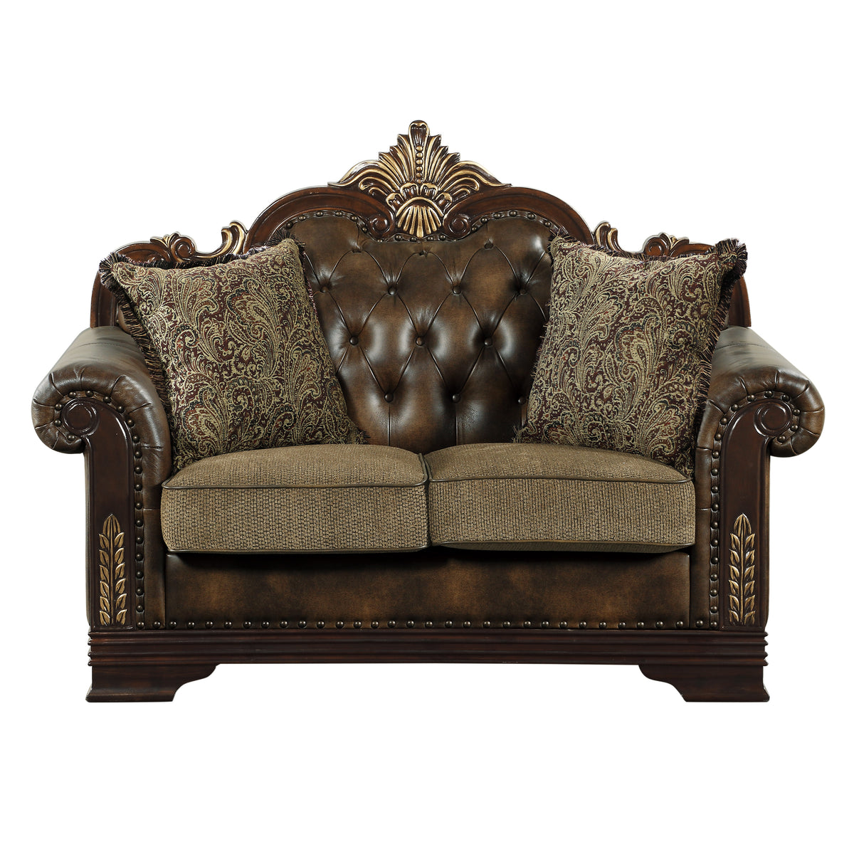 Croydon Dark Cherry 2-Piece Living Room Set from Homelegance - Luna Furniture