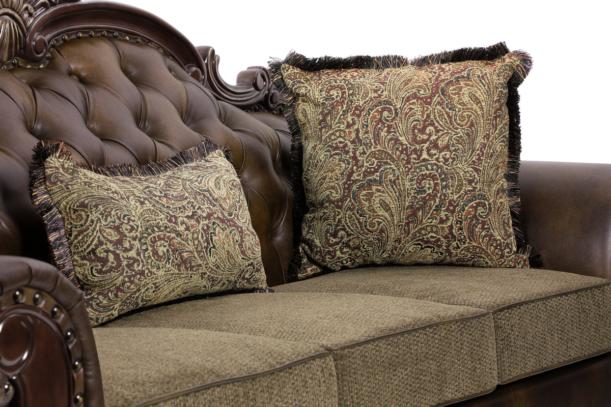 Croydon Dark Cherry 2-Piece Living Room Set from Homelegance - Luna Furniture