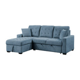 Waitsfield Blue 2-Piece Sectional with Left Chaise, Pull-out Bed and Hidden Storage from Homelegance - Luna Furniture