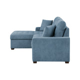 Waitsfield Blue 2-Piece Sectional with Left Chaise, Pull-out Bed and Hidden Storage from Homelegance - Luna Furniture