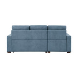 Waitsfield Blue 2-Piece Sectional with Left Chaise, Pull-out Bed and Hidden Storage from Homelegance - Luna Furniture