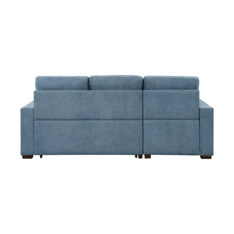 Waitsfield Blue 2-Piece Sectional with Left Chaise, Pull-out Bed and Hidden Storage from Homelegance - Luna Furniture