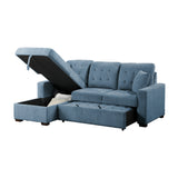 Waitsfield Blue 2-Piece Sectional with Left Chaise, Pull-out Bed and Hidden Storage from Homelegance - Luna Furniture