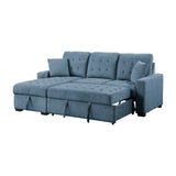 Waitsfield Blue 2-Piece Sectional with Left Chaise, Pull-out Bed and Hidden Storage from Homelegance - Luna Furniture