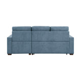 Waitsfield Blue 2-Piece Sectional with Right Chaise, Pull-out Bed and Hidden Storage from Homelegance - Luna Furniture