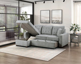 Waitsfield Gray 2-Piece Sectional with Left Chaise, Pull-out Bed and Hidden Storage from Homelegance - Luna Furniture