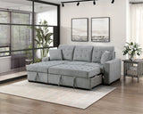 Waitsfield Gray 2-Piece Sectional with Left Chaise, Pull-out Bed and Hidden Storage from Homelegance - Luna Furniture