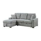 Waitsfield Gray 2-Piece Sectional with Left Chaise, Pull-out Bed and Hidden Storage from Homelegance - Luna Furniture