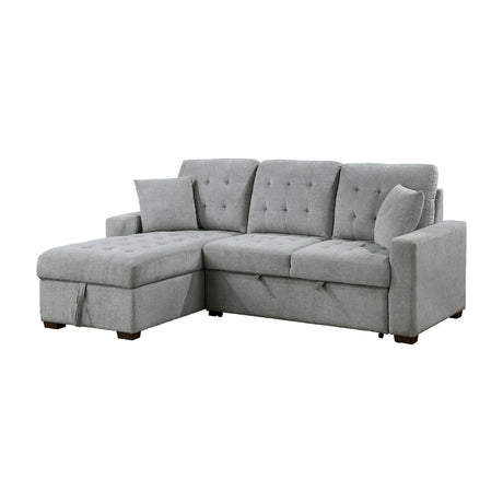 Waitsfield Gray 2-Piece Sectional with Left Chaise, Pull-out Bed and Hidden Storage from Homelegance - Luna Furniture