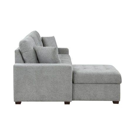Waitsfield Gray 2-Piece Sectional with Left Chaise, Pull-out Bed and Hidden Storage from Homelegance - Luna Furniture