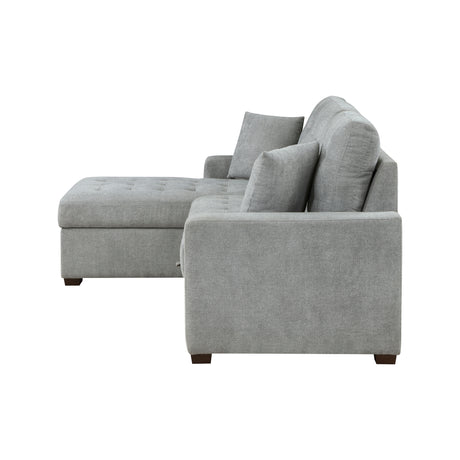 Waitsfield Gray 2-Piece Sectional with Left Chaise, Pull-out Bed and Hidden Storage from Homelegance - Luna Furniture