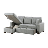 Waitsfield Gray 2-Piece Sectional with Left Chaise, Pull-out Bed and Hidden Storage from Homelegance - Luna Furniture