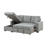 Waitsfield Gray 2-Piece Sectional with Left Chaise, Pull-out Bed and Hidden Storage from Homelegance - Luna Furniture