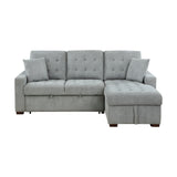 Waitsfield Gray 2-Piece Sectional with Right Chaise, Pull-out Bed and Hidden Storage from Homelegance - Luna Furniture