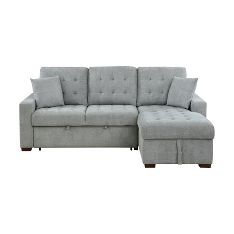 Waitsfield Gray 2-Piece Sectional with Right Chaise, Pull-out Bed and Hidden Storage from Homelegance - Luna Furniture