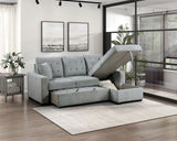 Waitsfield Gray 2-Piece Sectional with Right Chaise, Pull-out Bed and Hidden Storage from Homelegance - Luna Furniture