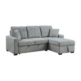 Waitsfield Gray 2-Piece Sectional with Right Chaise, Pull-out Bed and Hidden Storage from Homelegance - Luna Furniture