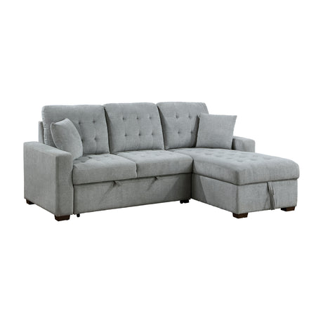 Waitsfield Gray 2-Piece Sectional with Right Chaise, Pull-out Bed and Hidden Storage from Homelegance - Luna Furniture