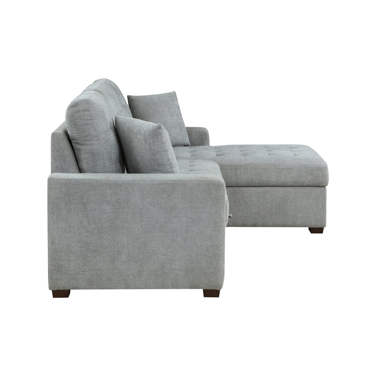 Waitsfield Gray 2-Piece Sectional with Right Chaise, Pull-out Bed and Hidden Storage from Homelegance - Luna Furniture