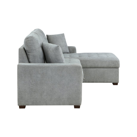 Waitsfield Gray 2-Piece Sectional with Right Chaise, Pull-out Bed and Hidden Storage from Homelegance - Luna Furniture