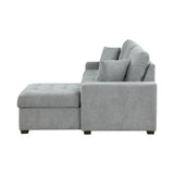 Waitsfield Gray 2-Piece Sectional with Right Chaise, Pull-out Bed and Hidden Storage from Homelegance - Luna Furniture