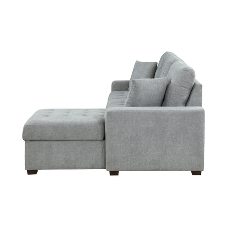 Waitsfield Gray 2-Piece Sectional with Right Chaise, Pull-out Bed and Hidden Storage from Homelegance - Luna Furniture