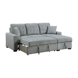 Waitsfield Gray 2-Piece Sectional with Right Chaise, Pull-out Bed and Hidden Storage from Homelegance - Luna Furniture