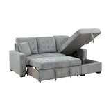 Waitsfield Gray 2-Piece Sectional with Right Chaise, Pull-out Bed and Hidden Storage from Homelegance - Luna Furniture